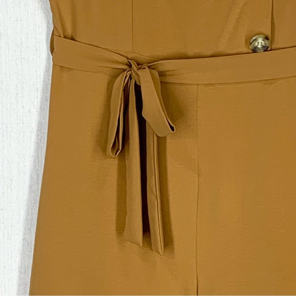 Everly~Women’s Sleeveless Jumpsuit~Cropped‎ Wide Leg~Golden Yellow~Sz S - Picture 5 of 11